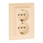 Monoblock Double Safety Earth Socket (Schuko Type) LOGUS90 16A 250Vac in ivory