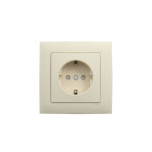 Safety cover plate LOGUS90 for earth socket (schuko type) in pearl