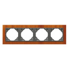 Four-Gang Frame LOGUS90 in mahogany/grey