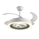 Ventoinha de tecto ELIPSE branca, 4 palas retráteis, 72W LED 3000|4000|6000K, Alt.35xD.108/50cm