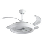 Ventoinha de tecto LUNA branca, 4 palas retráteis, 72W LED 3000|4000|6000K, Alt.35xD.108/50cm