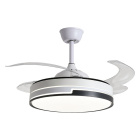 Ceiling fan DC ROBIN white/black, 4 retractable blades, 72W LED 3000|4000|6500K, H.40xD.107/50cm