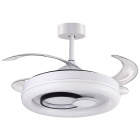 Ventilador DC HERSA blanco, 4 aspas retráctiles, 116W LED 3000|4000|6500K, Al.35xD.108/50cm