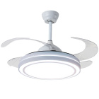 Ventoinha de tecto QUEBEC branca, 4 palas retráteis, 72W LED 3000|4000|6000K, APP, Alt.35xD.108/50cm