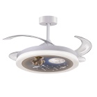 Ceiling fan DC INFANTIL AMSTRONG white,4 retractable blades,96W LED 3000|4000|6000K, H.35/45xD.91/40