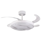 Ceiling fan DC KARNAK white, 4 retractable blades, 72W LED 3000|4000|6000K, H.30/40xD.108/50cm