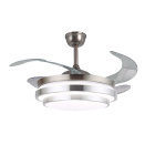 Ceiling fan DC SELENE nickel, 4 retractable blades, 72W LED 3000|4000|6000K, H.35xD.108/50cm