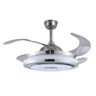 Ceiling fan DC SOLANO nickel, 4 retractable blades, 72W LED 3000|4000|6000|RGBK, H.45xD.108/50cm