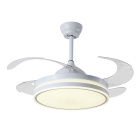 Ventoinha de tecto ASGARD branca, 4 palas retráteis, 72W LED 3000|4000|6000K, Alt.35xD.108/50cm