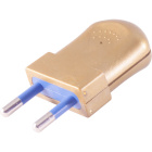 Gold rewirable plug 2P S10, 250Vac, 10A, IP20, in thermoplastic resin