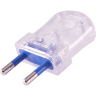 Transparent rewirable plug 2P, 250Vac, 10A, IP20, in thermoplastic resin