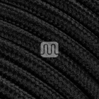 Cabo elétrico achatado revestido a tecido H03VVH2-F 2x0,75mm², em preto (Bobina 50m)