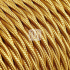 Cabo elétrico torcido revestido a tecido H05V2-K FRRTX 3x0,50mm2 D.5.7mm, em dourado
