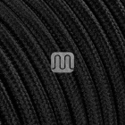 Flexible round fabric covered electrical cable H03VV-F 2x0,75 D.6.2mm black TO62