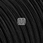 Cable eléctrico cubierto con tela redonda flexible H03VV-F 2x0,75 D.6.2mm negro TO62