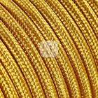 Cable eléctrico cubierto con tela redonda flexible H03VV-F 2x0,75 D.6.2mm dorado TO68