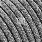 Flexible round fabric covered electrical cable H03VV-F 2x0,75 D.6.8mm canvas grey TO402
