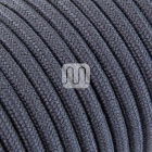 Flexible round fabric covered electrical cable H03VV-F 2x0,75 D.6.8mm graphite TO416