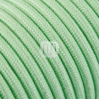 Cable eléctrico cubierto con tela redonda flexible H03VV-F 2x0,75 D.6.8mm menta TO417