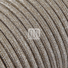 Flexible round fabric covered electrical cable H03VV-F 2x0,75 D.6.2mm lamé sand TO451