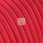 Flexible round fabric covered electrical cable H03VV-F 3x0,75 D.6.4mm red TO57