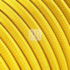 Cabo elétrico redondo flexível revestido a tecido H03VV-F 3x0,75mm2 D.6.4mm, em amarelo TO58