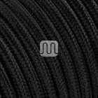Flexible round fabric covered electrical cable H03VV-F 3x0,75 D.6,4mm black TO62