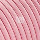 Cable eléctrico cubierto con tela redonda flexible H03VV-F 3x0,75 D.6.4mm rosa TO70