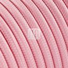 Flexible round fabric covered electrical cable H03VV-F 3x0,75 D.6.4mm pink TO70