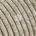 Cable eléctrico cubierto con tela redonda flexible H03VV-F 3x0,75 D.7.0mm beige TO401