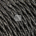 Cable eléctrico H05V2-K cubierto con tela torcida FRRTX 2x0,75 D.6.3mm gris oscuro TR403