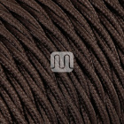 Twisted fabric covered electrical cable H05V2-K FRRTX 3x0,75 D.6.4mm brown TR11