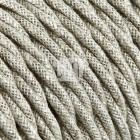 Twisted fabric covered electrical cable H05V2-K FRRTX 3x0,75 D.7.0mm canvas beige TR401