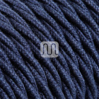 Cabo elétrico torcido revestido a tecido H05V2-K FRRTX 3x0,75mm2 D.7.0mm, em azul jeans TR410