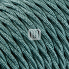 Cable eléctrico H05V2-K cubierto con tela torcida FRRTX 3x0,75 D.7.0mm verde salvia TR420