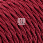 Cable eléctrico H05V2-K cubierto con tela torcida FRRTX 3x0,75 D.7.0mm rojo cereza TR422