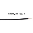 Condutor eléctrico redondo flexível H05V-K (FV) 1x0,5mm2 preto