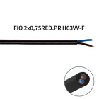 Cable redondo H03VV-F (FVV) 2x0,75mm2 negro
