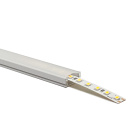 White Profile for LED strip without tabs with opaline diffuser W.17.3xH.7.59mm