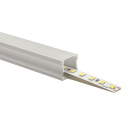 White Profile for LED strip without tabs with opaline diffuser W.17,6xH.14.47mm