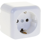 Socket Schuko type ANCIENT in white