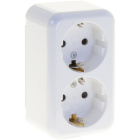 Monoblock Double Safety Earth Socket ANCIENT in white