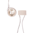 Portalámparas blanco de porcelana con casquillo GU10 y cable 15cm