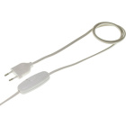 Cord-set with 1,5m white cable 2x0,75mm², white EU 2P non-rewirable plug and hand dimmer switch