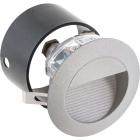 Recessed Wall Lamp BONZO round IP65 1x1,2W LED 70lm 7000K W.6,5xD.12,5cm Aluminium+Plastic Grey