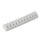 Regleta blanca en plastico 2,5mm2 450V 24A T100º 12polos Nylon