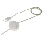 Cord-set with 4,0m white cable 2x0,75mm², white EU 2P non-rewirable plug and footer switch