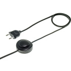 Cord-set with 4,0m black cable 2x0,75mm², black EU 2P non-rewirable plug and footer switch