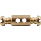 Cord grip H.1xD.0,6cm 2 holes of 2mm, in raw brass