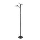 Candeeiro de pé LAGOS com braço de leitura 15+10W LED 4000K 1140+750lm Alt.174xD.24cm preto